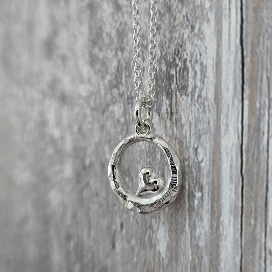 Samhald hjartero - 15 mm - sølvhjarte